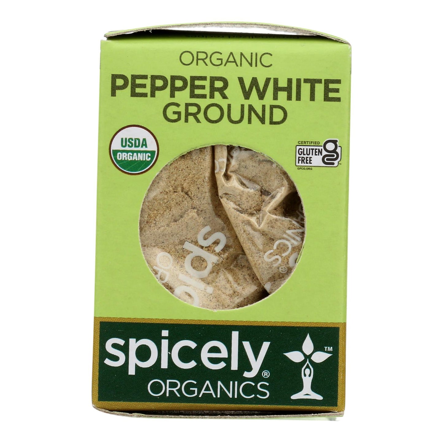 Spicely Organics - Organic Peppercorn - White Ground - Case of 6 - 0.45 Ounce.