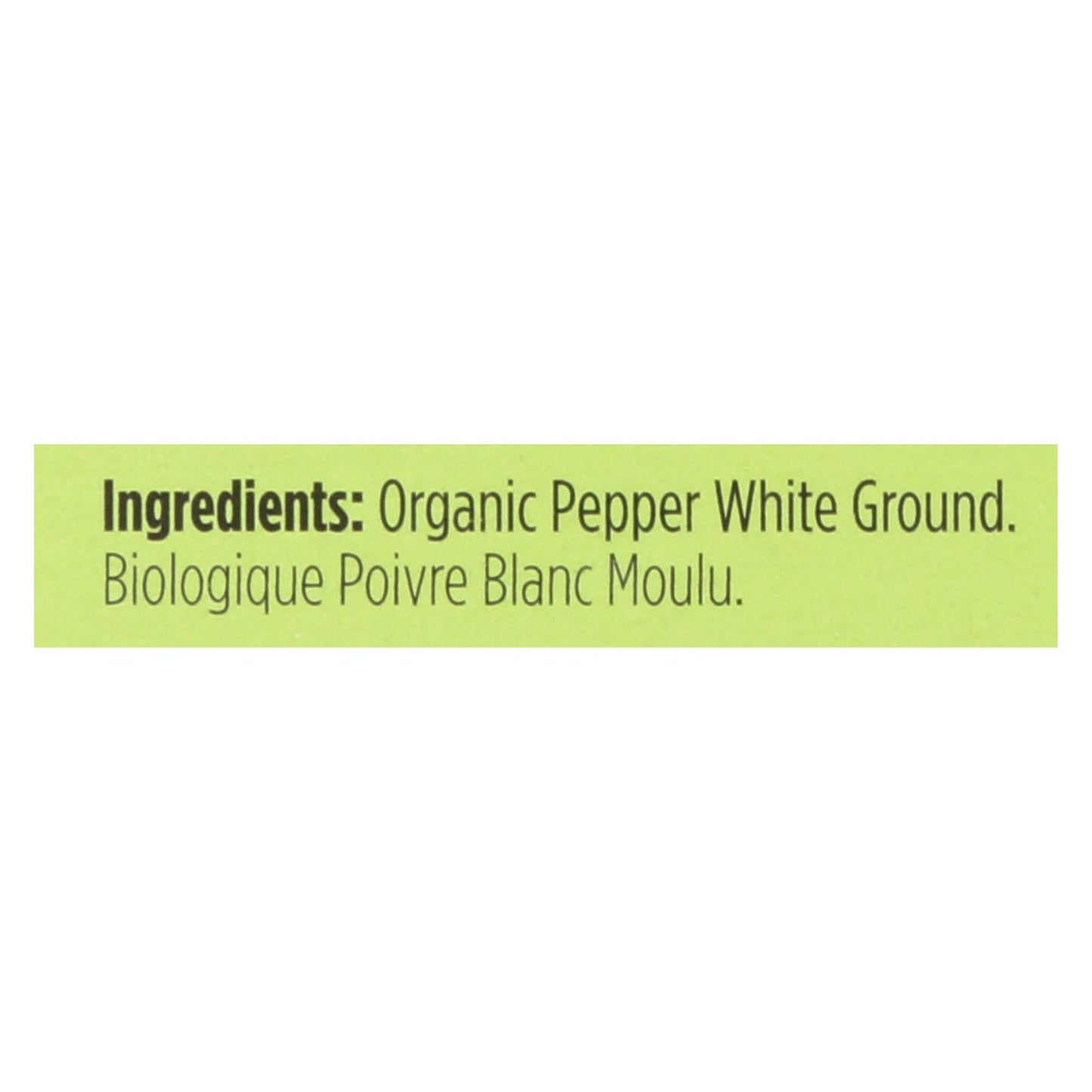 Spicely Organics - Organic Peppercorn - White Ground - Case of 6 - 0.45 Ounce.