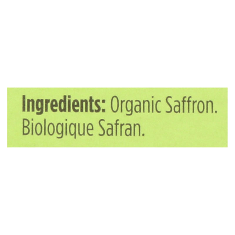 Spicely Organics - Organic Saffron - Case of 6 - 0.007 Ounce.