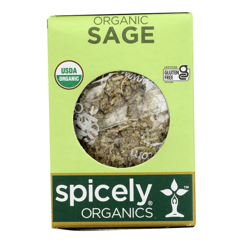 Spicely Organics - Organic Sage - Rubbed - Case of 6 - 0.1 Ounce.