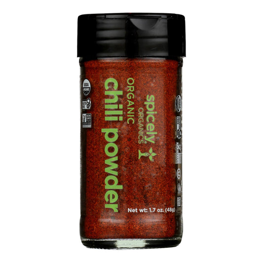 Spicely Organics - Organic Chili - Powder - Case of 3 - 1.7 Ounce.