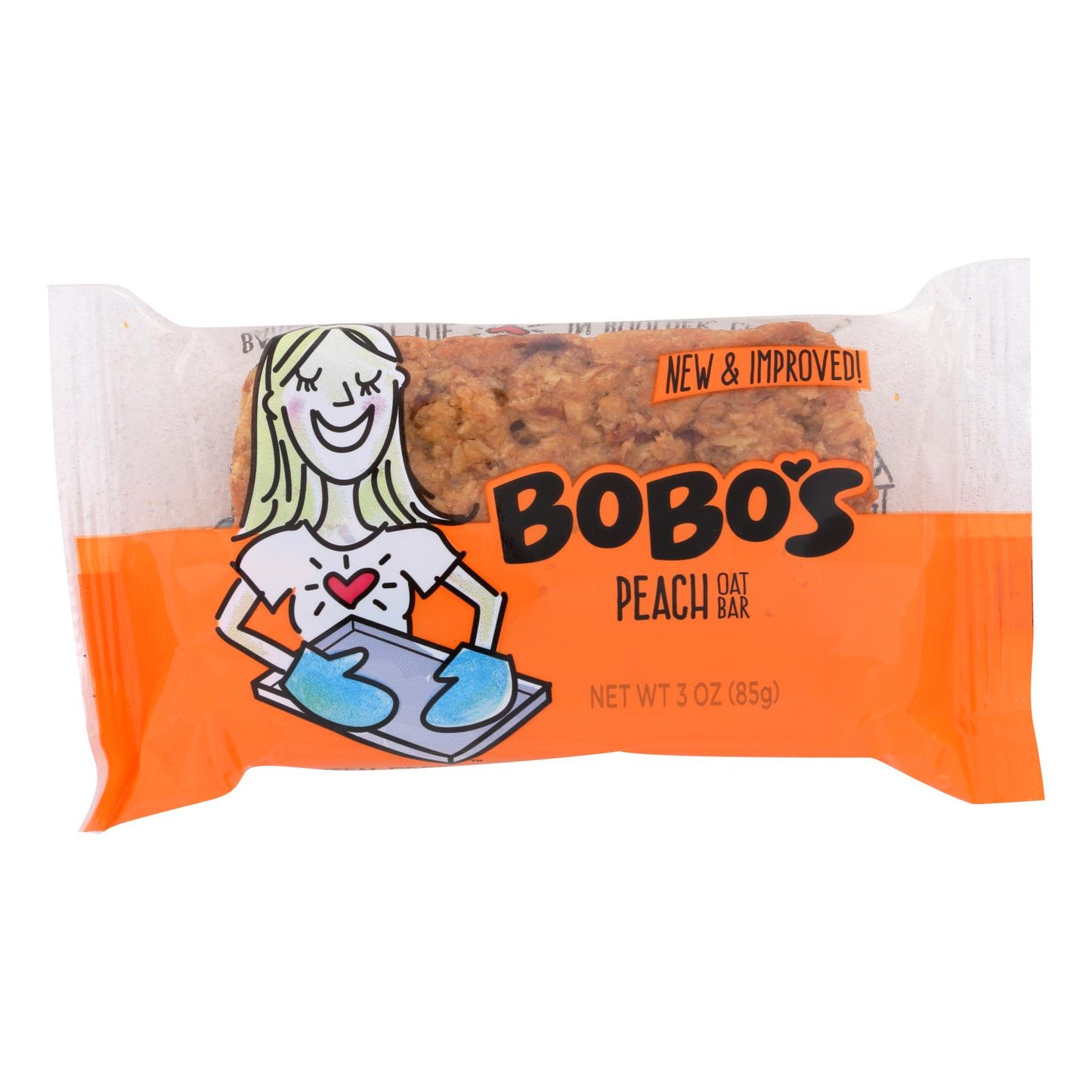 Bobo's Oat Bars - Bars - Peach - Case of 12 - 3 Ounce.