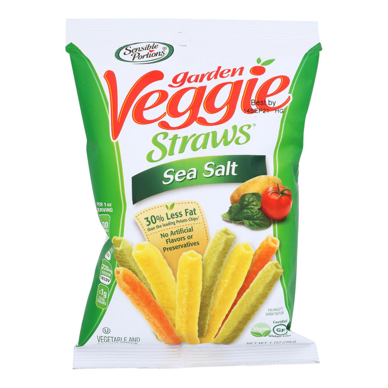 Sensible Portions Garden Veggie Straws - Sea Salt - Case of 24 - 1 Ounce.