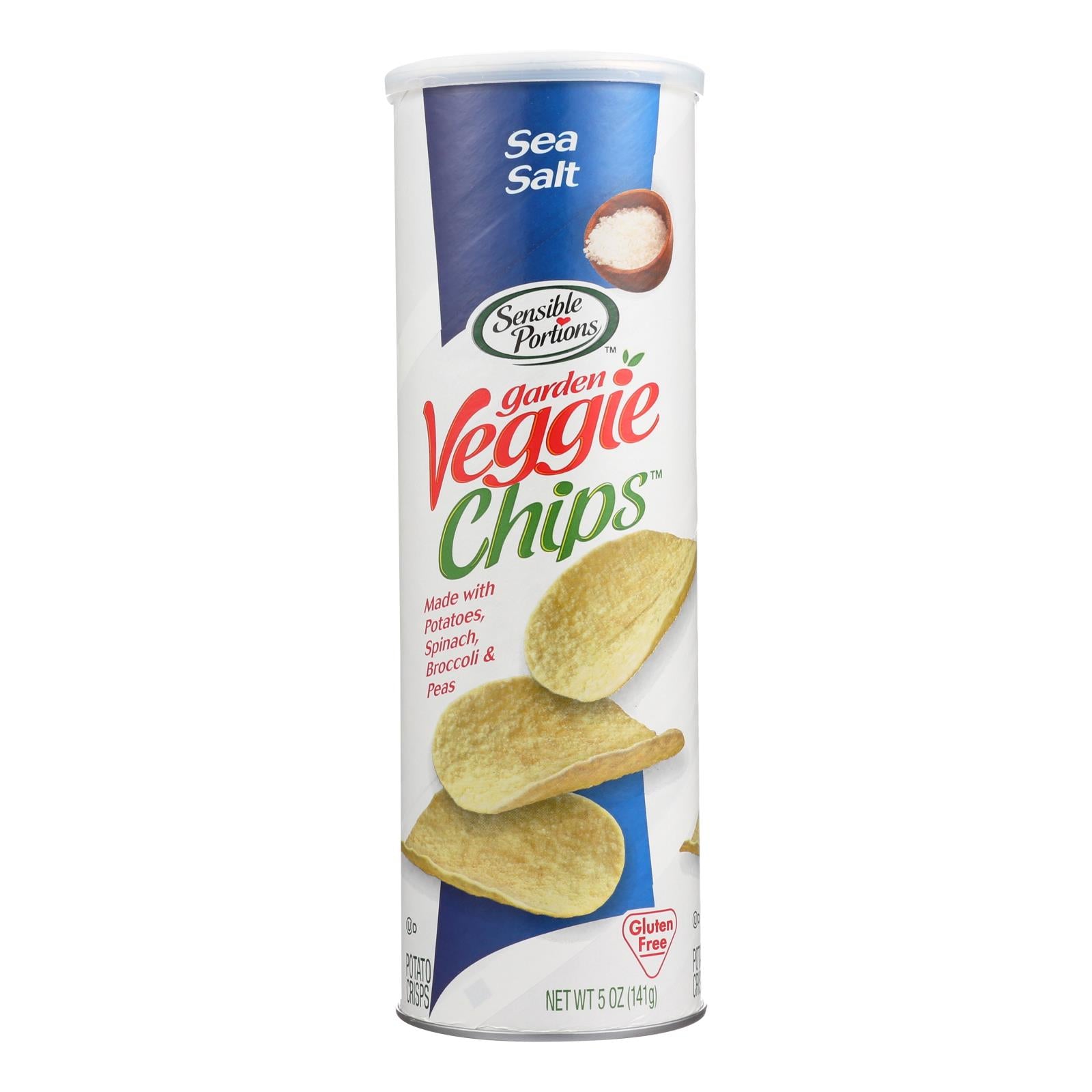 Sensible Portions Sea Salt Garden Veggie Chips In A Canister  - Case of 12 - 5 Ounce