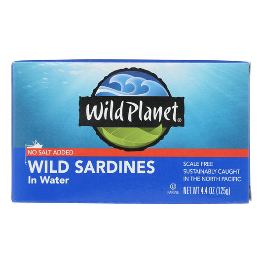 Wild Planet Sardines in Water - Case of 12 - 4.375 Ounce.