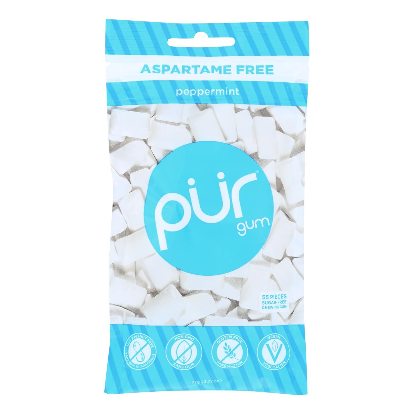 Pur Peppermint Gum  - Case of 12 - 2.72 Ounce