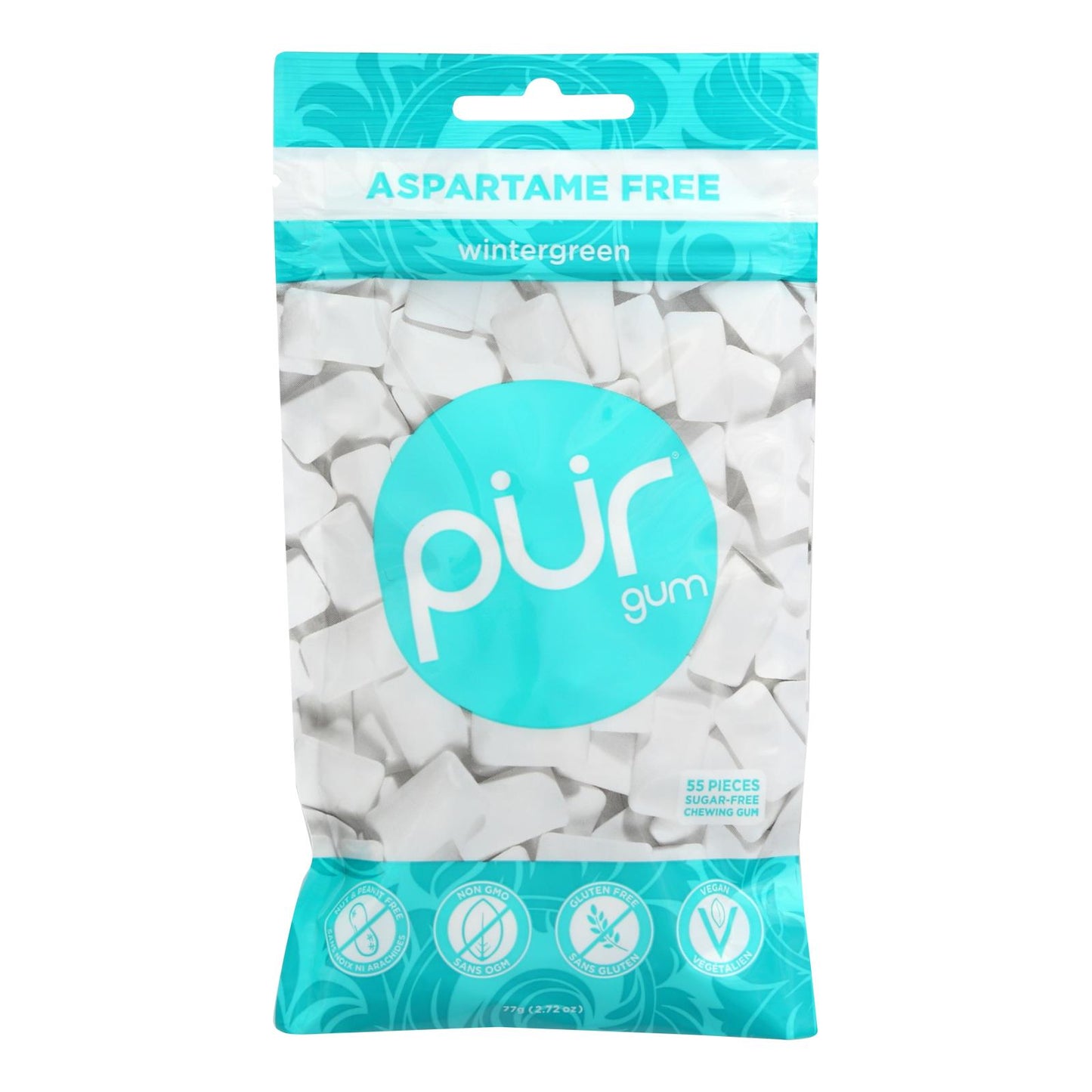 Pur Wintergreen Gum  - Case of 12 - 2.72 Ounce