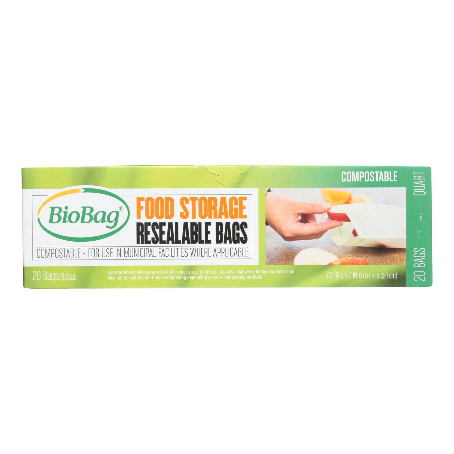 BioBag - Resealable Food Storage Bags - Case of 12 - 20 Count