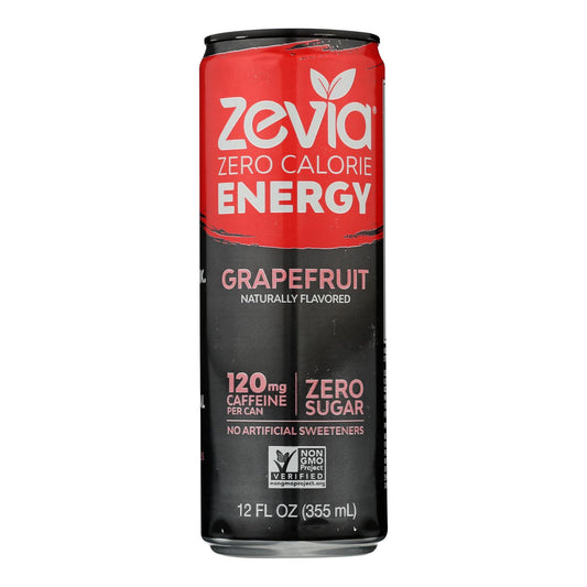 Zevia Zero Calorie Energy Drink - Grapefruit - Case of 12 - 12 fl Ounce