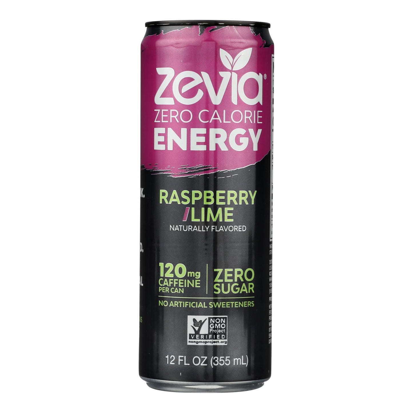 Zevia Zero Calorie Energy Drink - Raspberry/Lime - Case of 12 - 12 fl Ounce