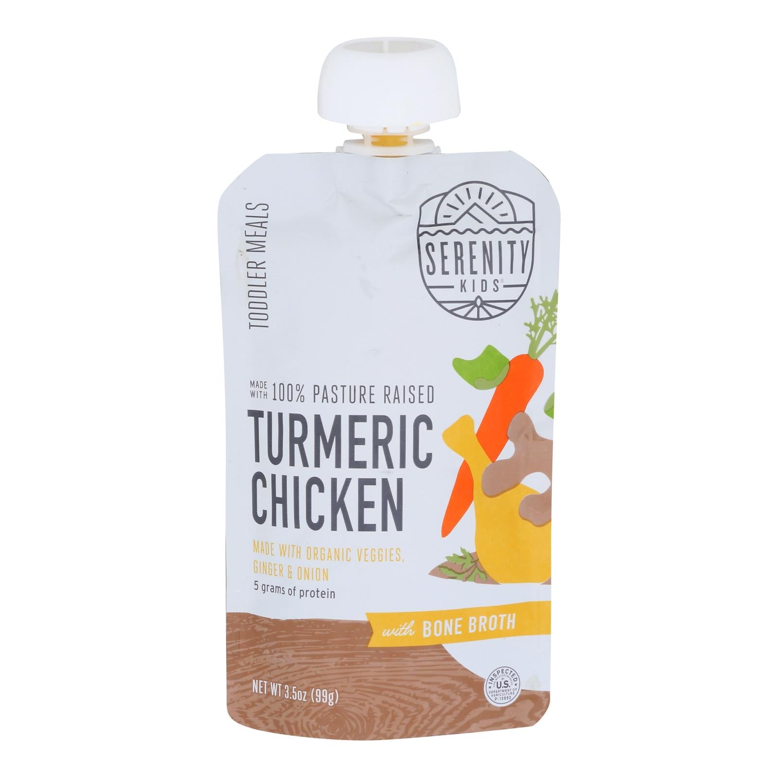 Serenity Kids - Pouch Trmrc Chicken Bne Brth - Case of 6-3.5 Ounce