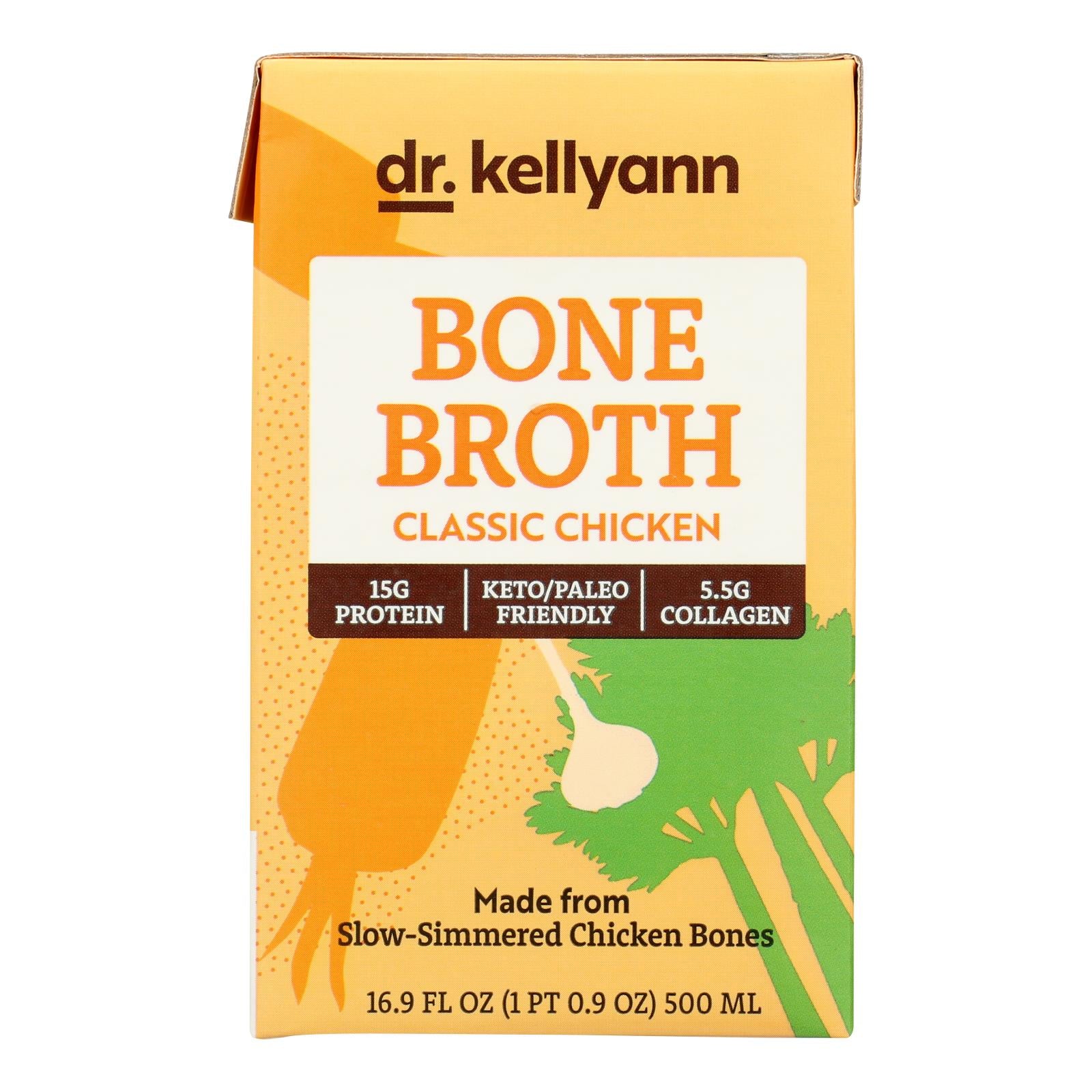 Dr. Kellyann - Bone Broth Classic Chicken - Case of 6-16.9 Fluid Ounce