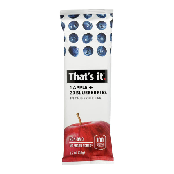 That's It Fruit Bar - Apple and Blueberry - Case of 12 - 1.2 Ounce