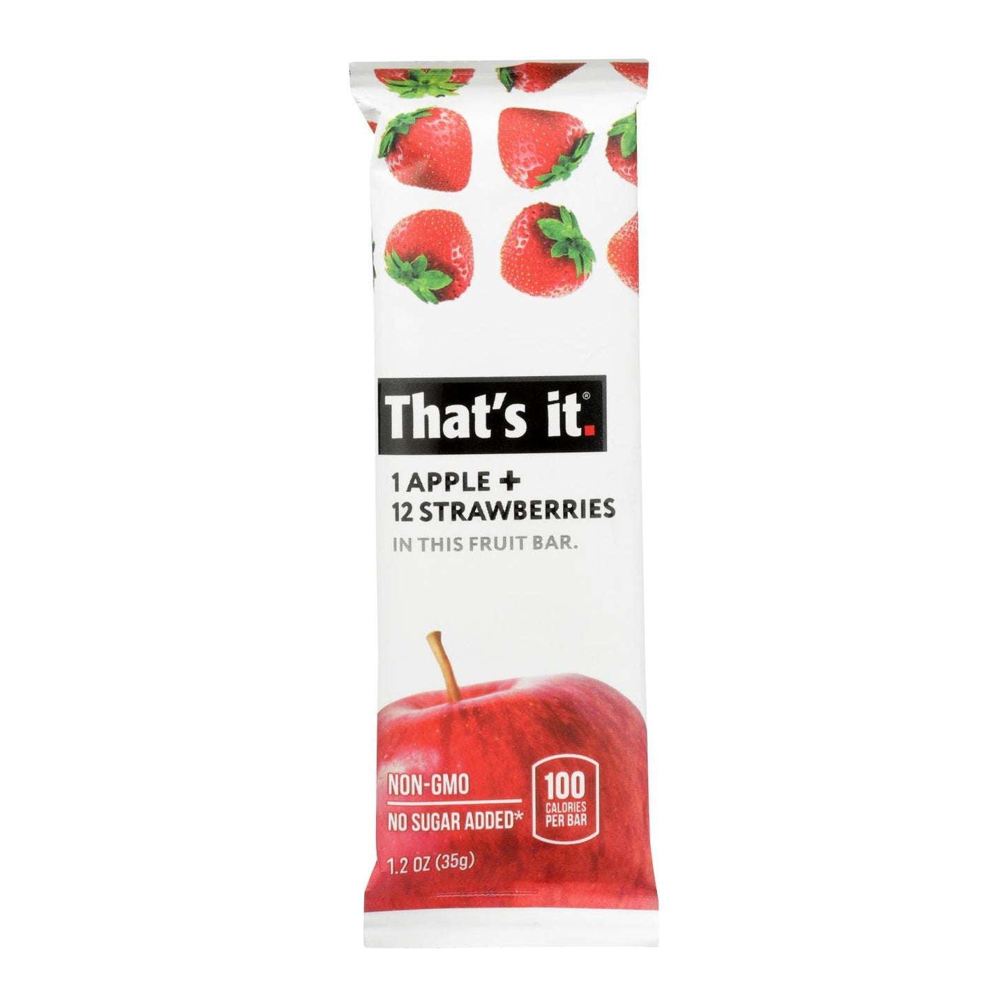 That's It Fruit Bar - Apple and Strawberry - Case of 12 - 1.2 Ounce