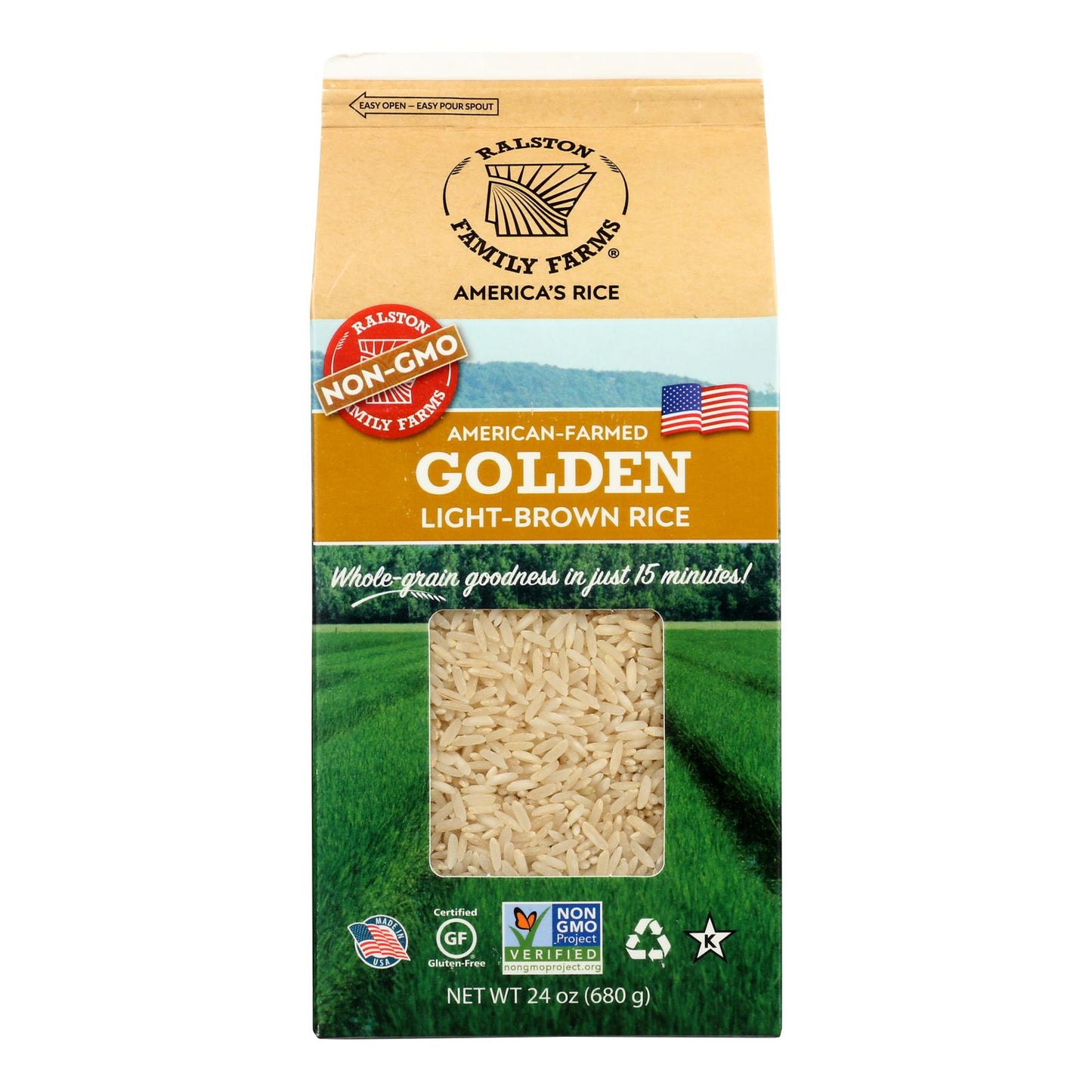 Ralston Family Farms - Rice Golden Light Brown - Case of 6-24 Ounce