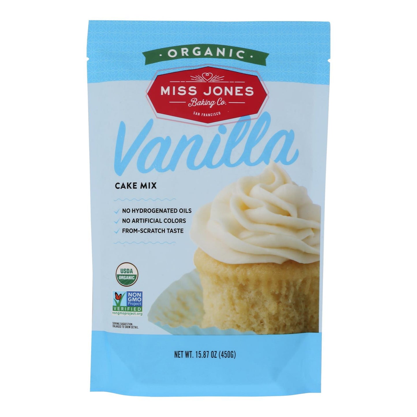 Miss Jones Baking Cake Mix - Vanilla - Case of 6 - 15.87 Ounce.