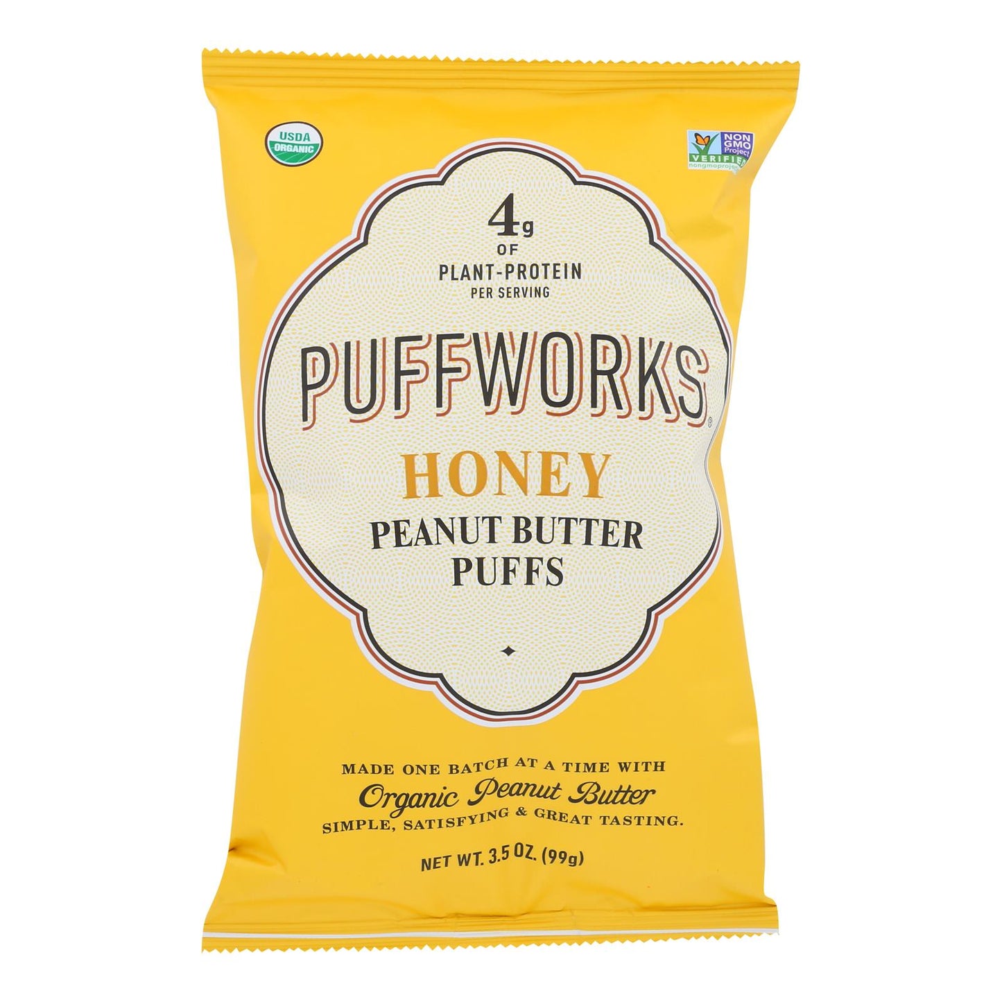 Puffworks - Puffs Honey Peanut Butter Gluten Free - Case of 8-3.5 Ounce