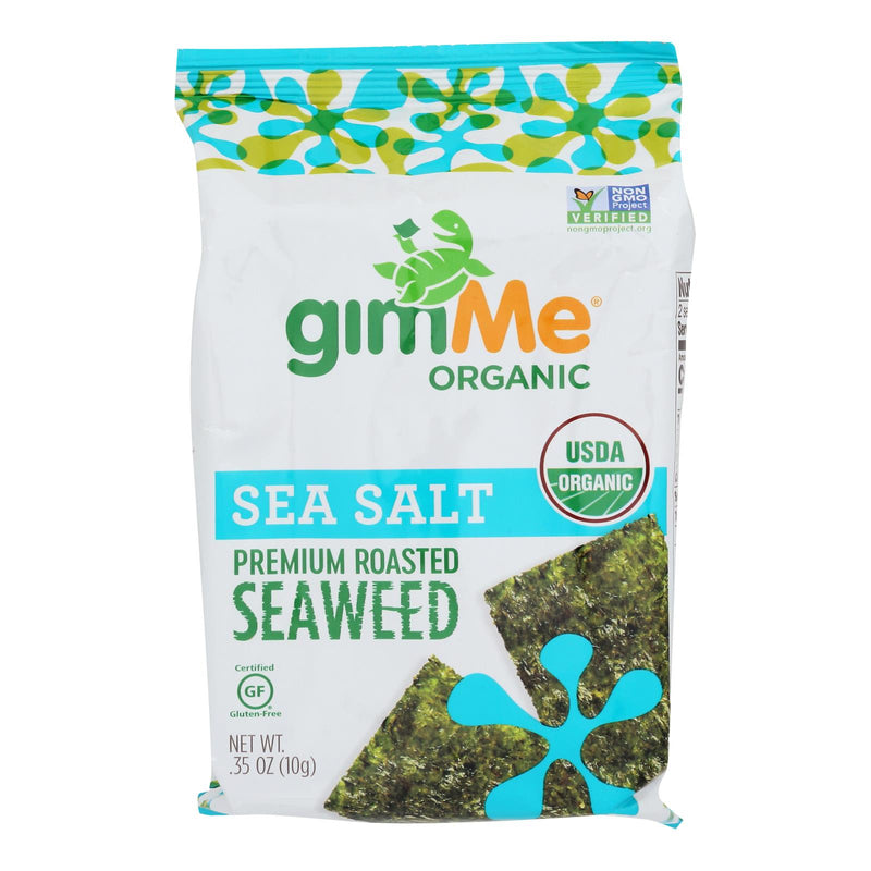 Gimme Organic Seaweed Chips - Sea Salt - Case of 12 - 0.35 Ounce.