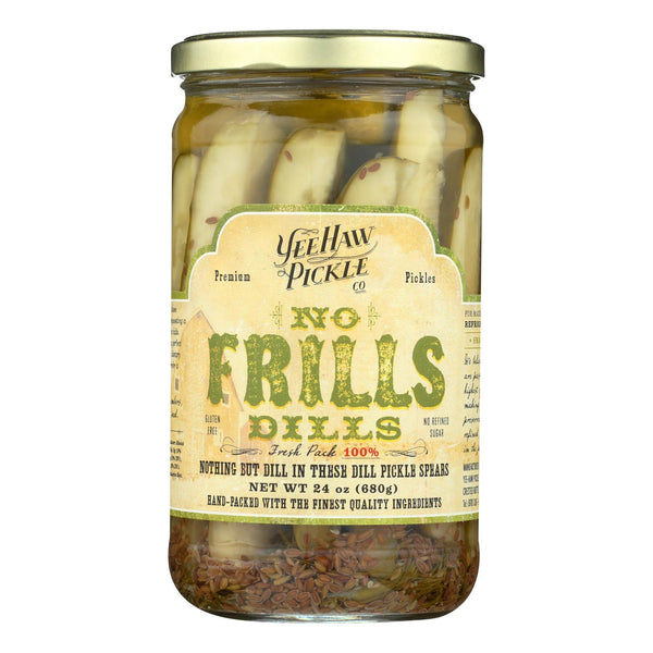 Yee-Haw Pickle Dills Pickle - No Frills - Case of 6 - 24 Ounce.