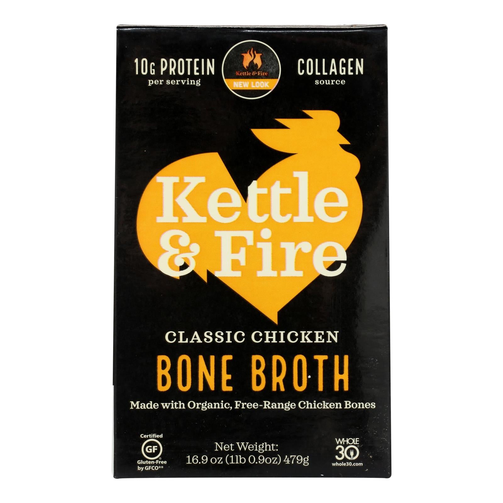 Kettle & Fire Chicken Bone Broth  - Case of 6 - 16.9 Ounce