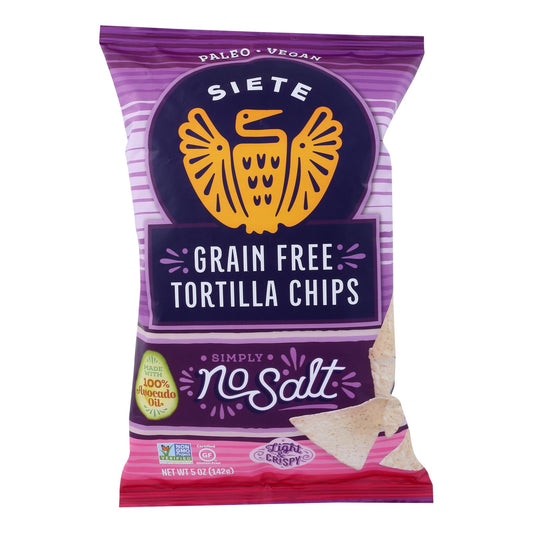 Siete - Tortilla Chip No Salt - Case of 12 - 5 Ounce