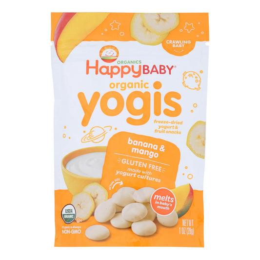 Happy Baby HappyMelts Organic Yogurt Snacks for Babies and Toddlers Banana Mango - 1 Ounce - Case of 8