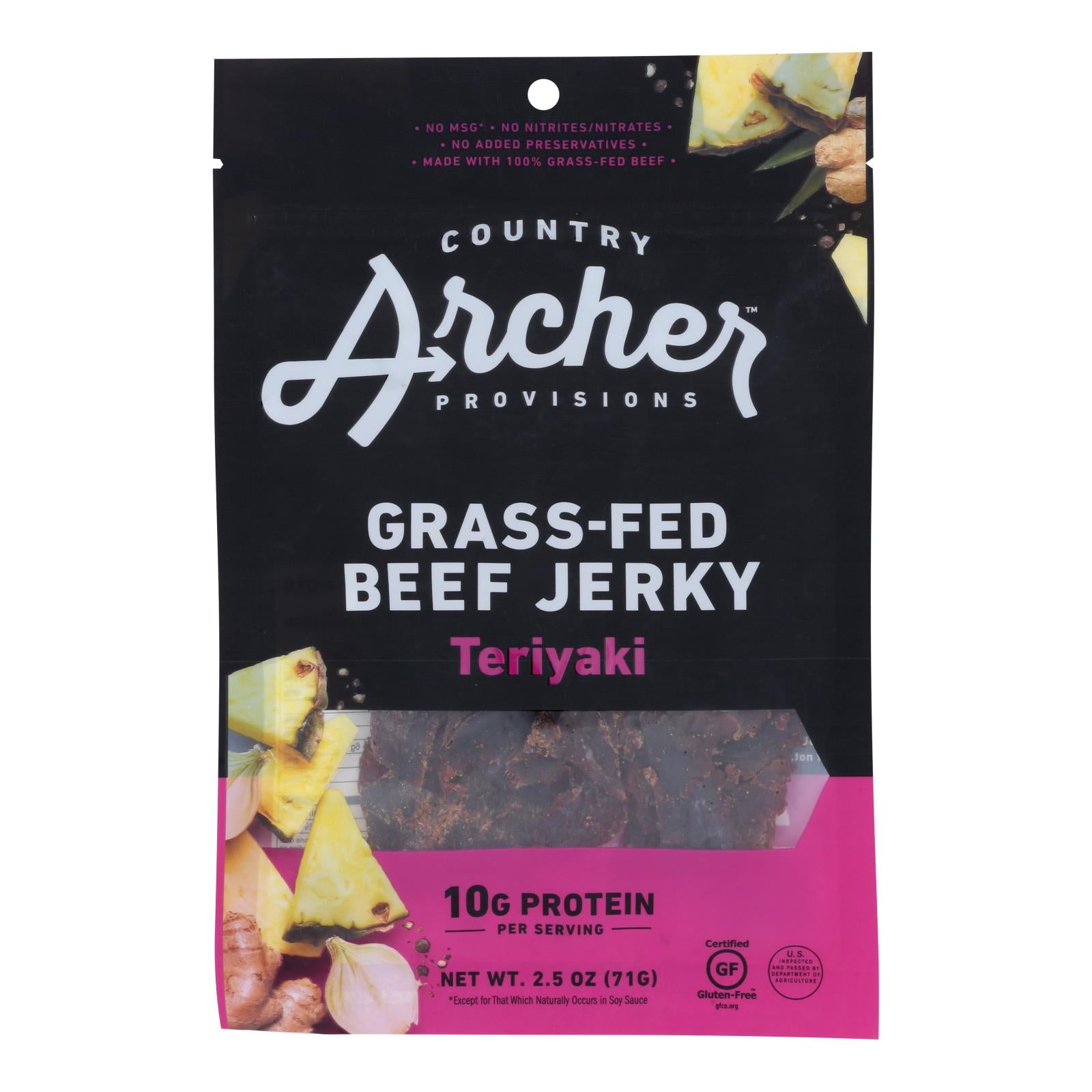 Country Archer - Jerky Beef Teriyaki - Case of 12-2.5 Ounce