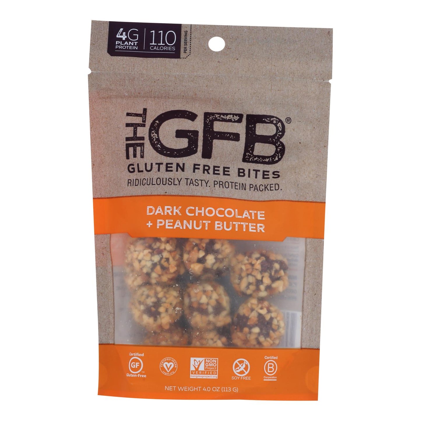 The Gfb Dark Chocolate Peanut Butter Bites  - Case of 6 - 4 Ounce