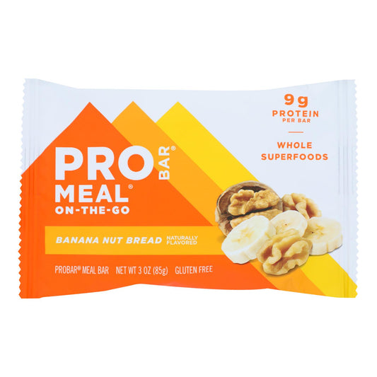 Probar Meal Bar, Banana Nut Bread  - Case of 12 - 3 Ounce