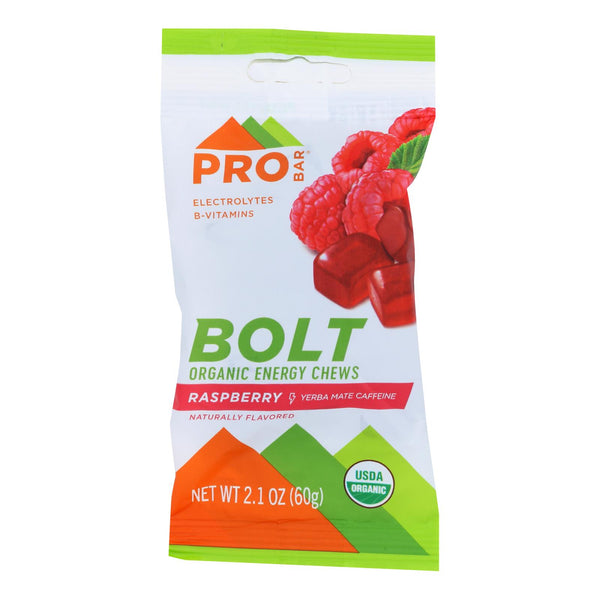 Probar Bolt Energy Chews - Organic Raspberry - 2.1 Ounce - Case of 12