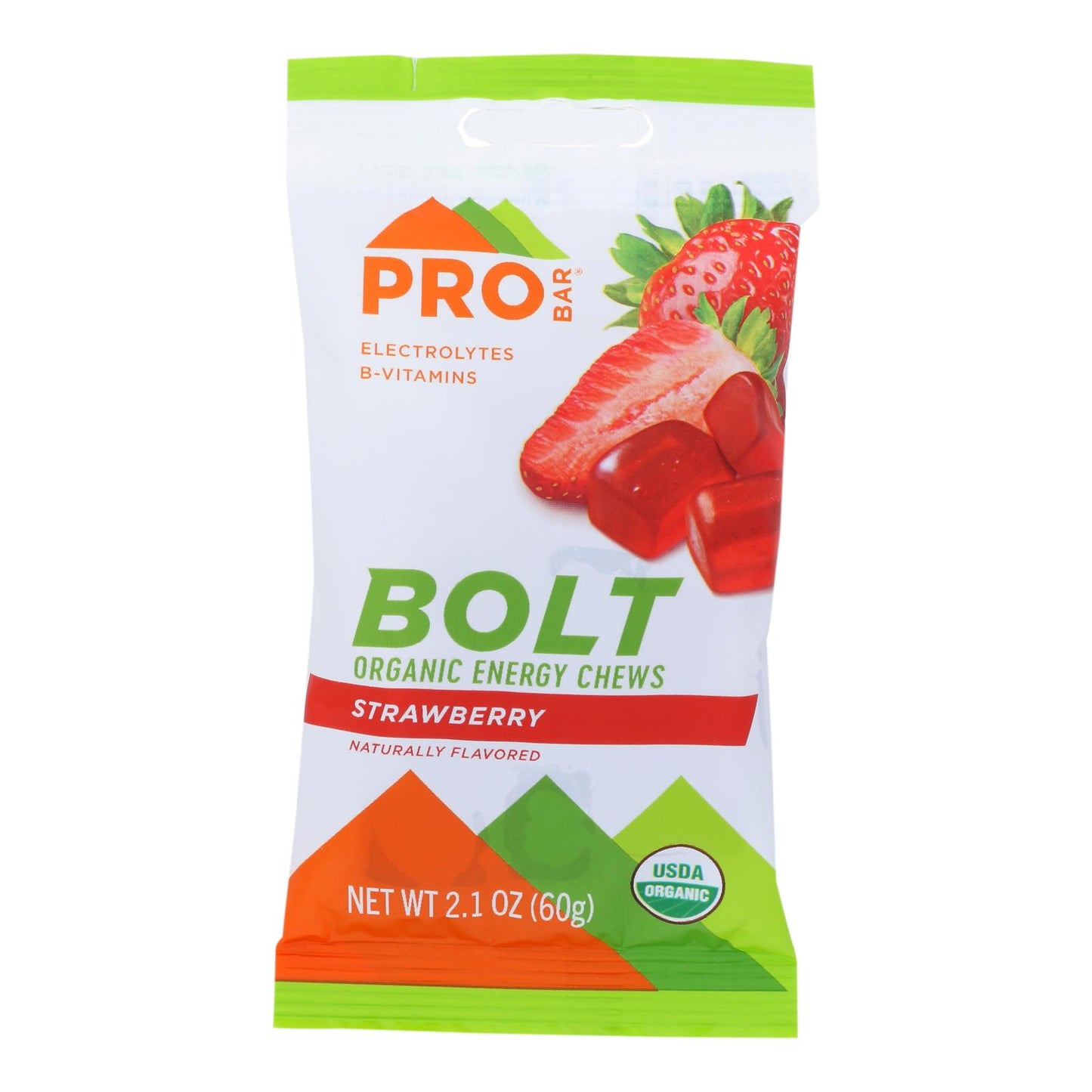 Probar Bolt Energy Chews - Organic Strawberry - 2.1 Ounce - Case of 12