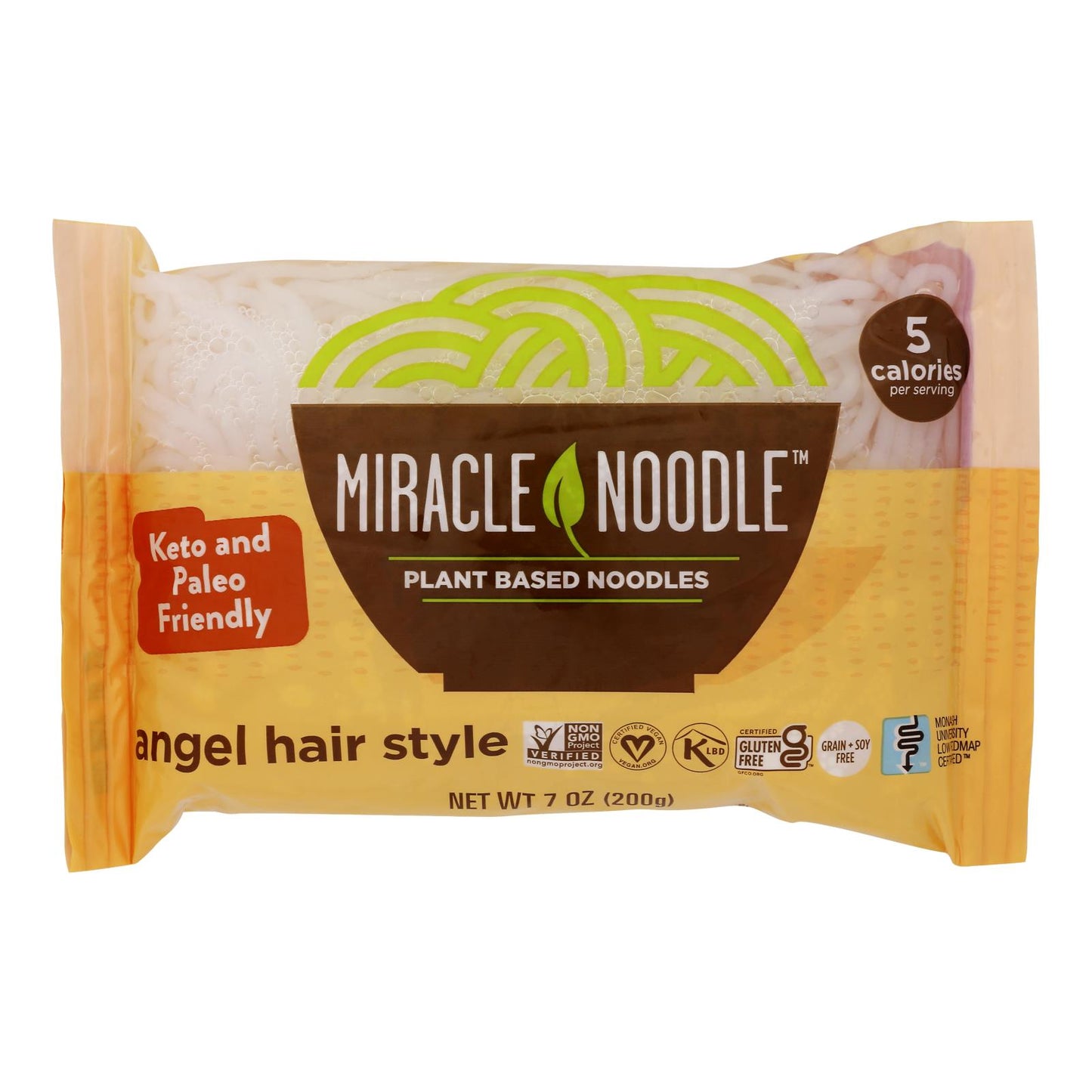 Miracle Noodle Pasta - Shirataki - Miracle Noodle - Angel Hair - 7 Ounce - case of 6