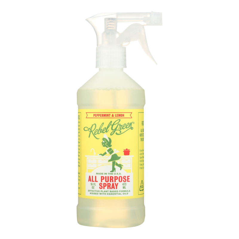 Rebel Green All Purpose Spray - Peppermint Lemon - Case of 4 - 16 fl Ounce