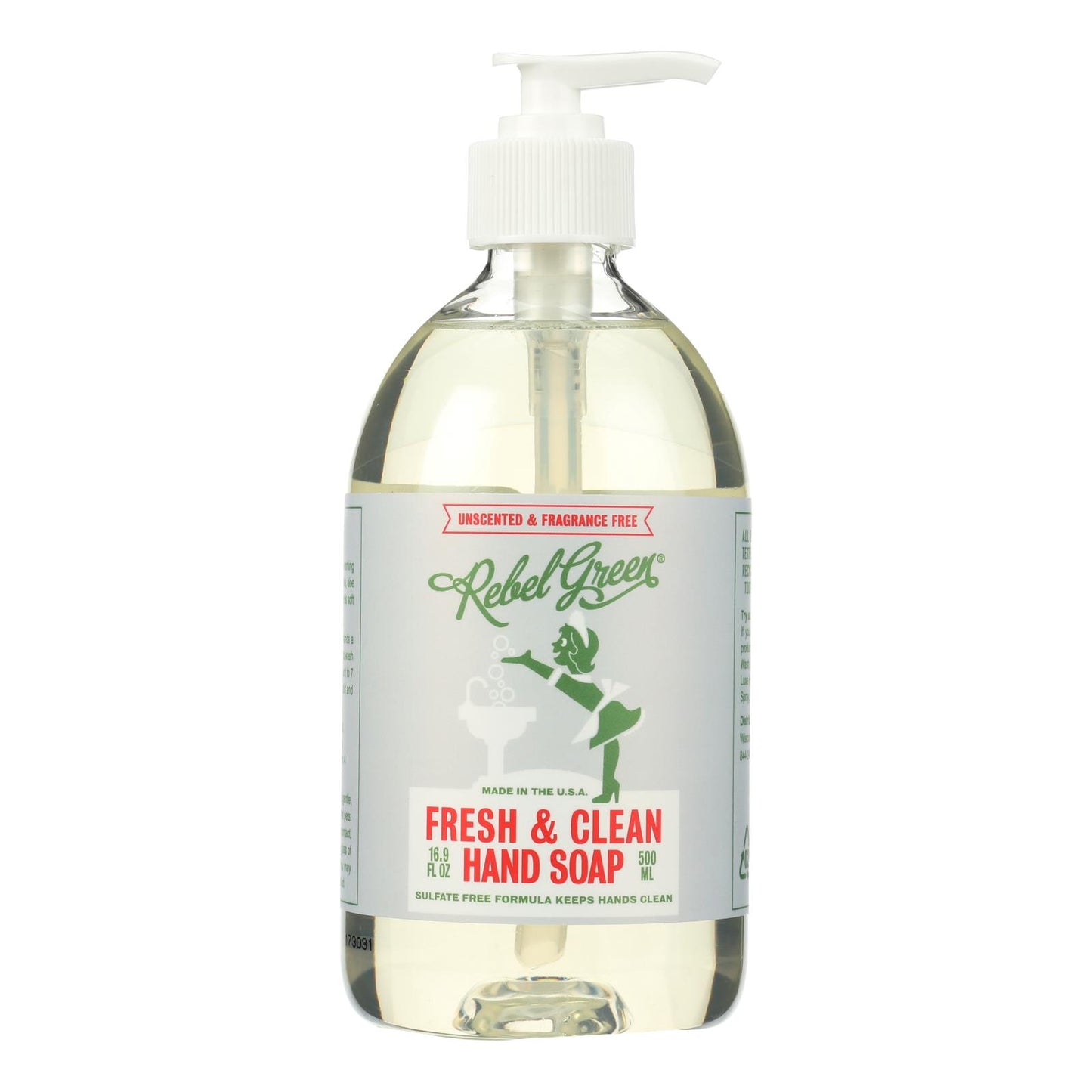 Rebel Green Hand Soap - Unscented - Case of 4 - 16.9 fl Ounce