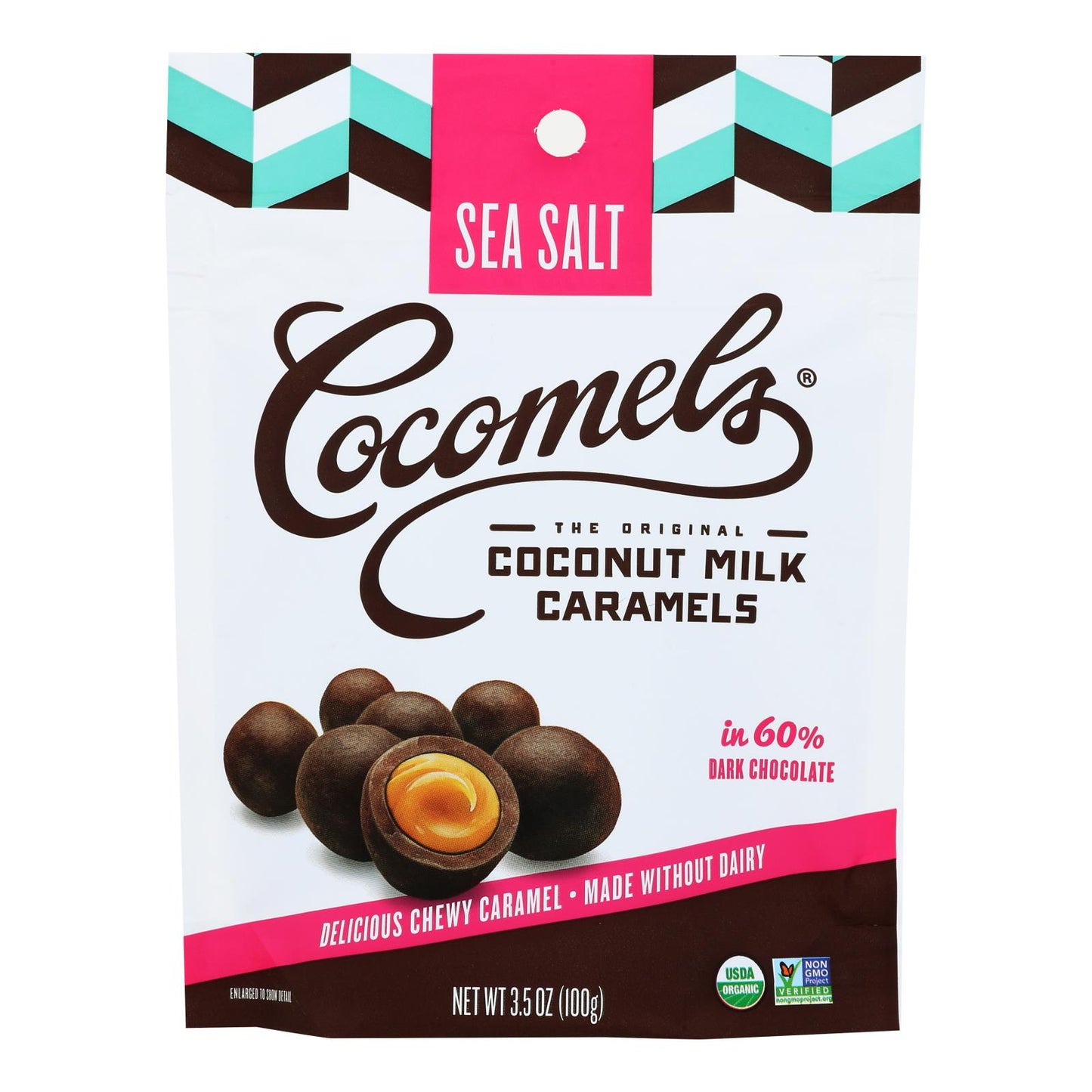 Cocomel - Carmel Bite - Organic - Sea Salt - Case of 6 - 3.5 Ounce