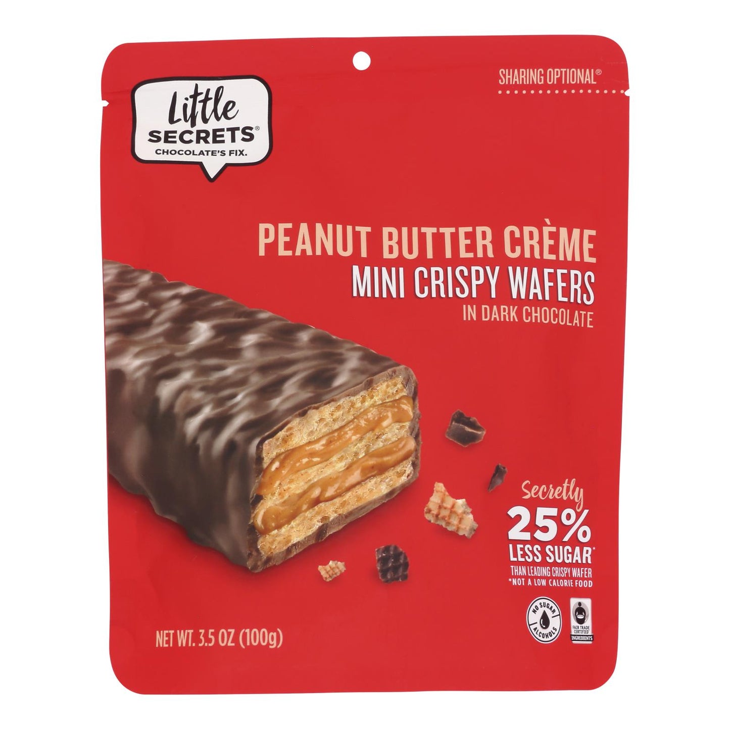 Little Secrets - Crispy Wafrs Dark Chocolate Pb - Case of 6-3.5 Ounce