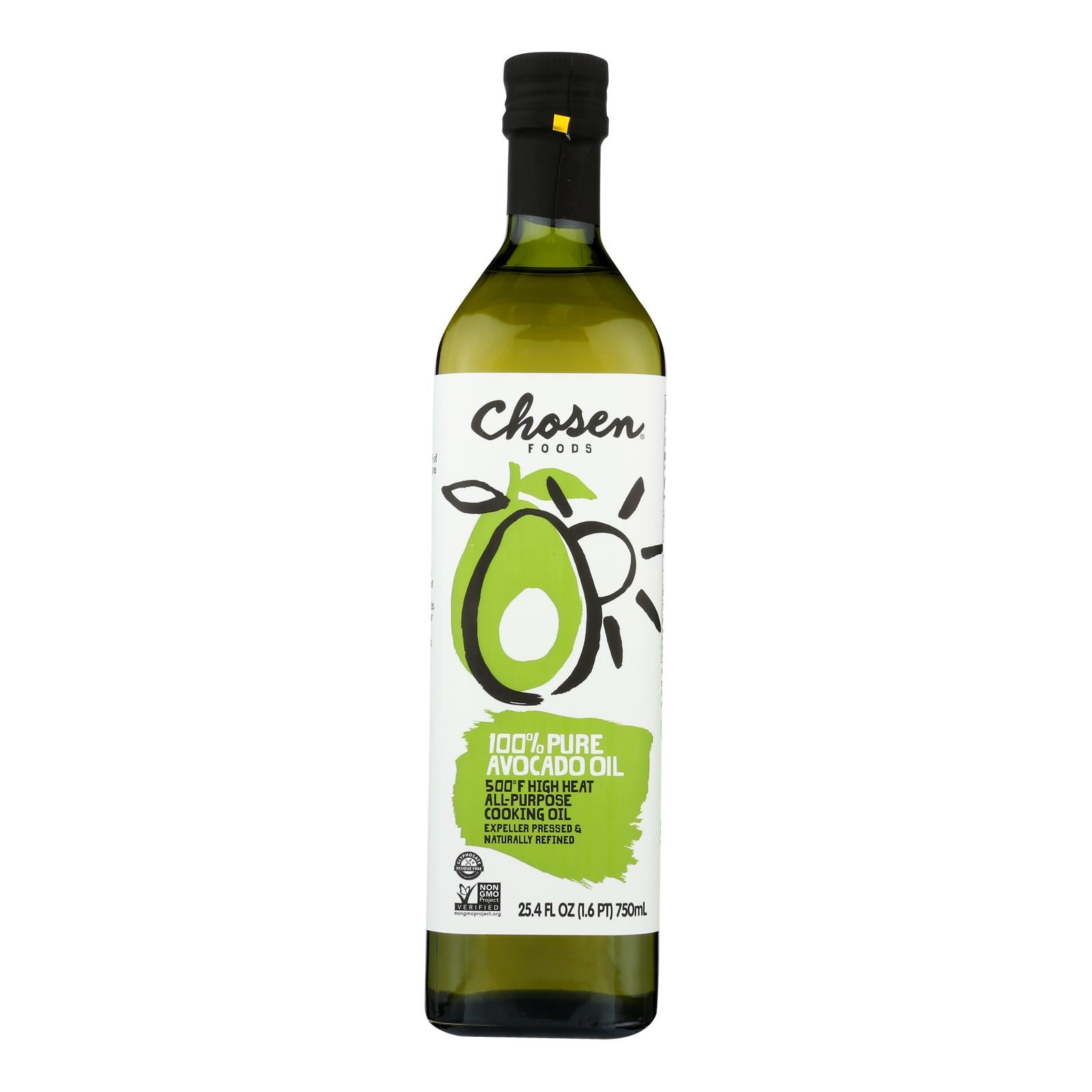 Chosen Foods 100% Pure Avocado Oil - Case of 6 - 25.4 Fluid Ounce