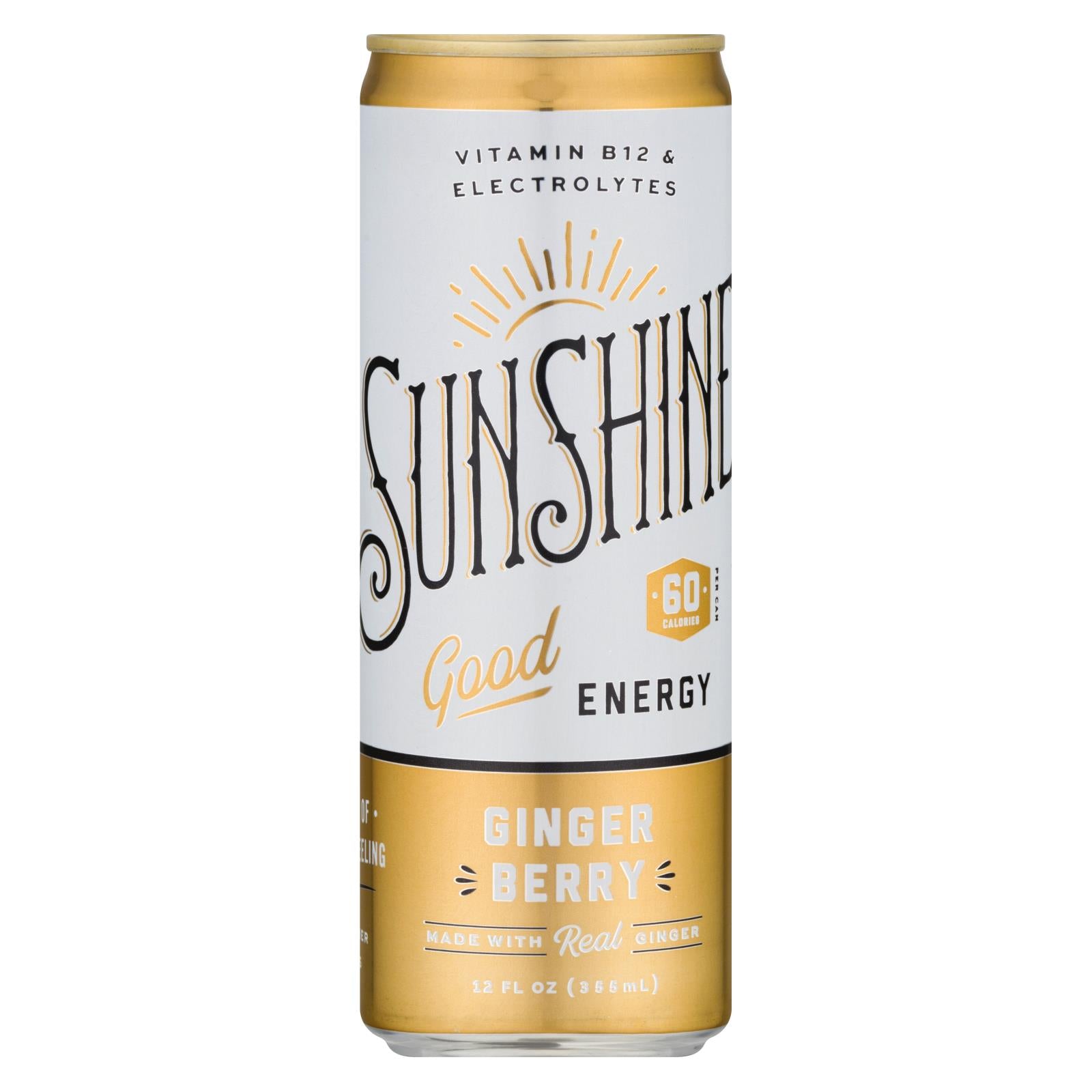 Sunshine Beverages - Soda Ginger Berry - Case of 12-12 Fluid Ounce