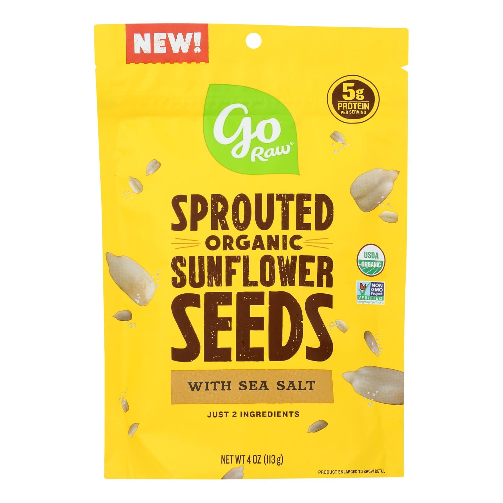 Go Raw - Snack Seed Snflwr Sprtd - Case of 10 - 4 Ounce