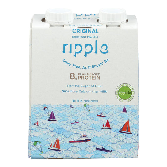 Ripple Foods Ripple Aseptic Original Plant Based With Pea Protein  - Case of 4 - 4/8 Fluid Ounce