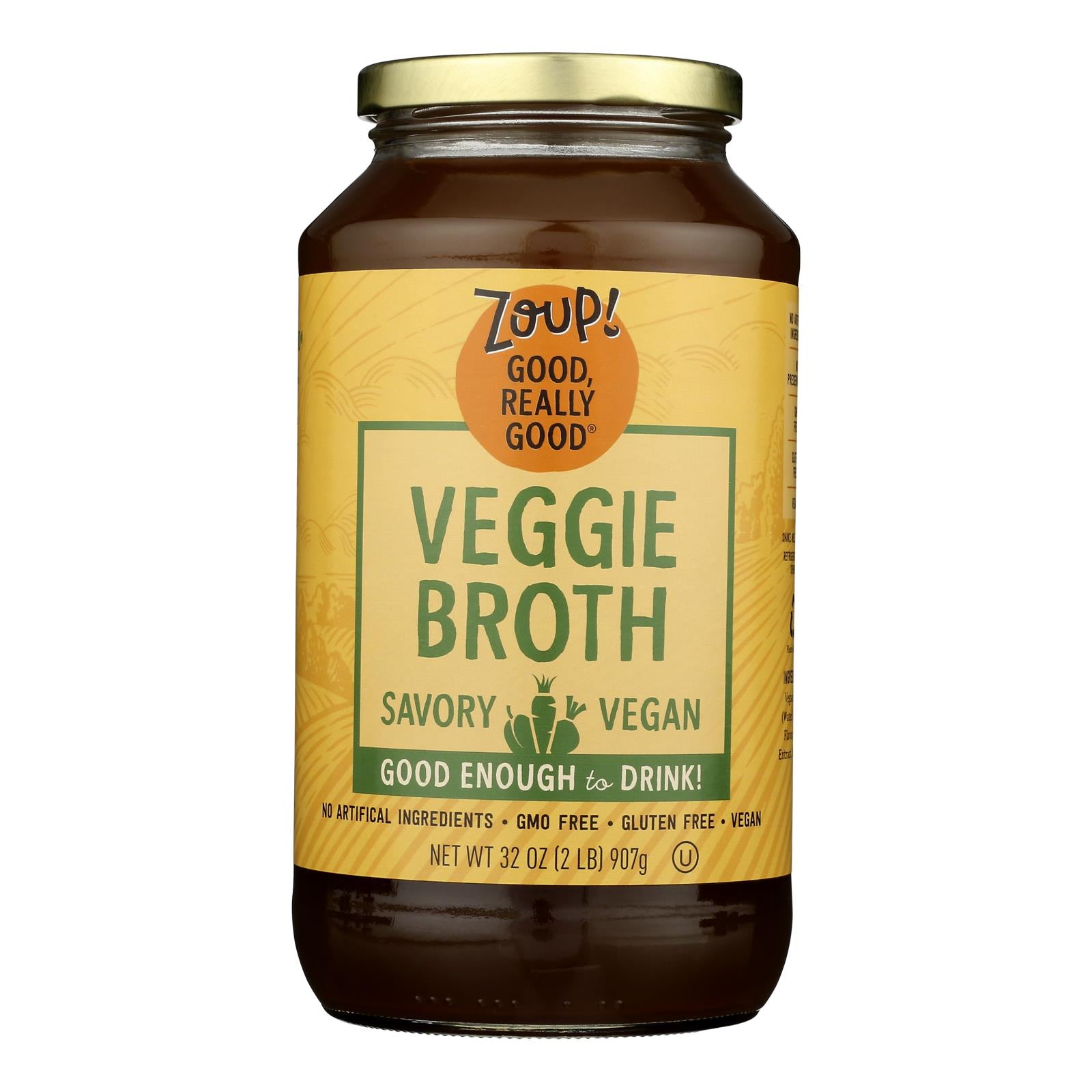 Zoup! Good, Really Good Zoup, Good, Really Good, Veggie Broth - Case of 6 - 31 Fluid Ounce