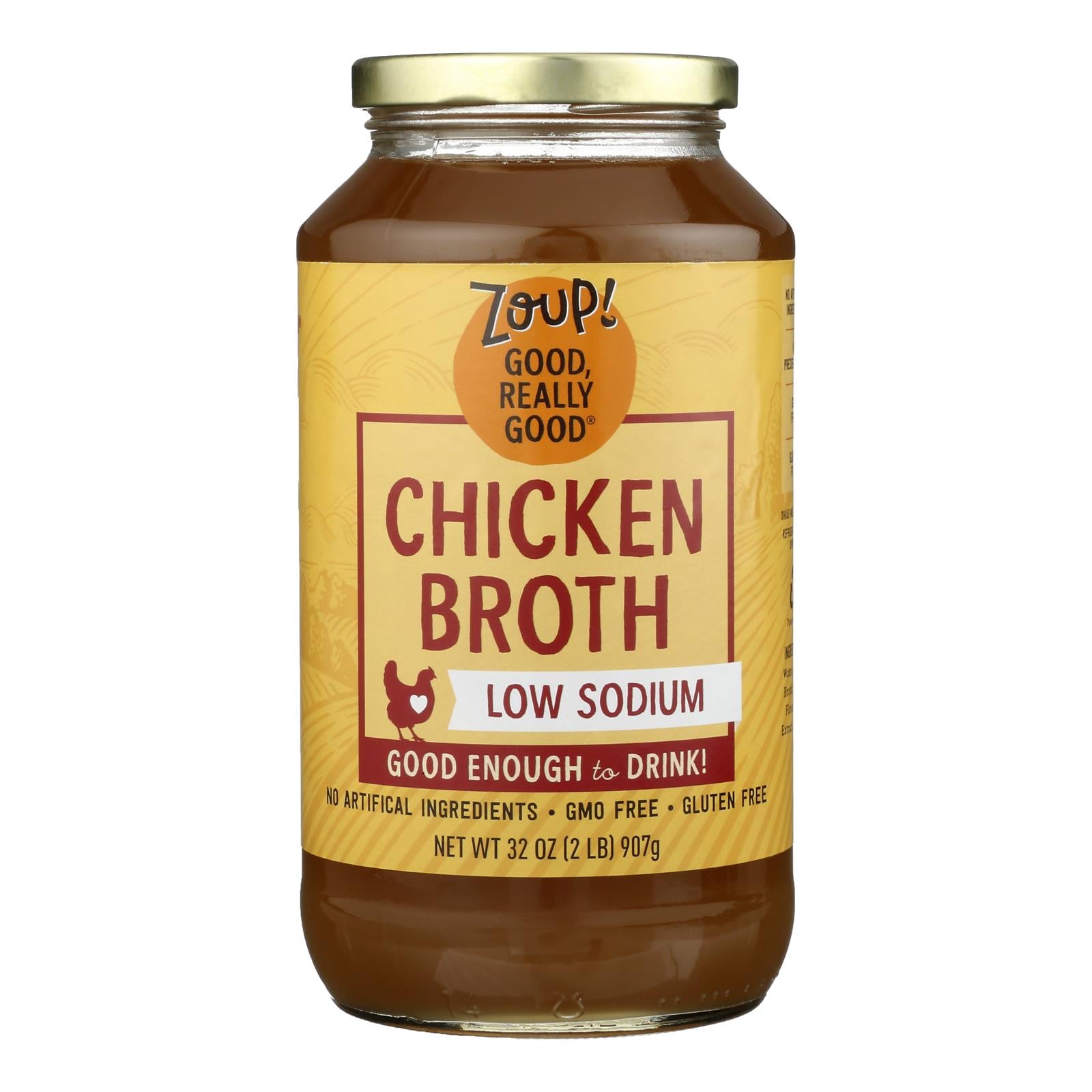 Zoup! Good, Really Good Chicken Broth - Case of 6 - 31 Fluid Ounce