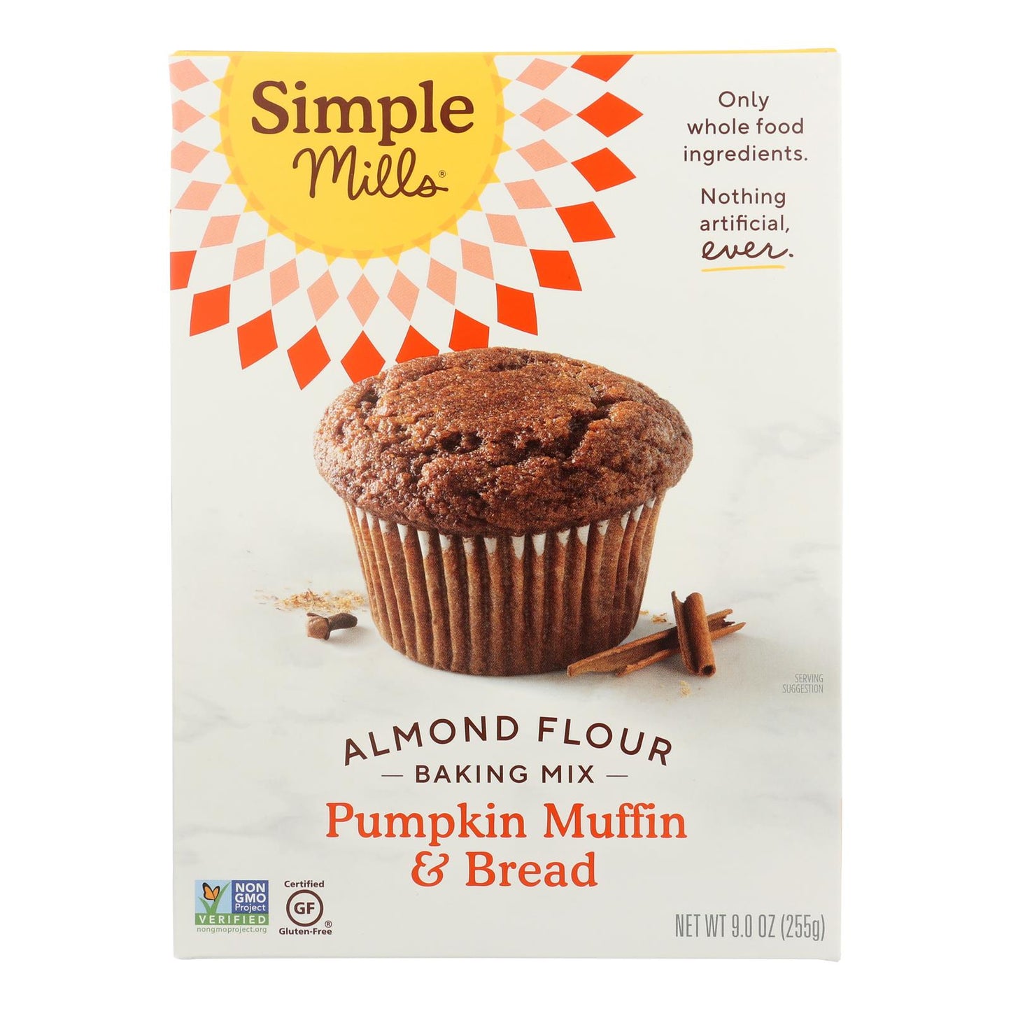 Simple Mills Almond Flour Pumpkin Muffin and Bread Mix - Case of 6 - 9 Ounce.