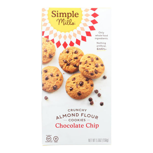 Simple Mills Cookies - Crunchy Chocolate Chip - Case of 6 - 5.5 Ounce