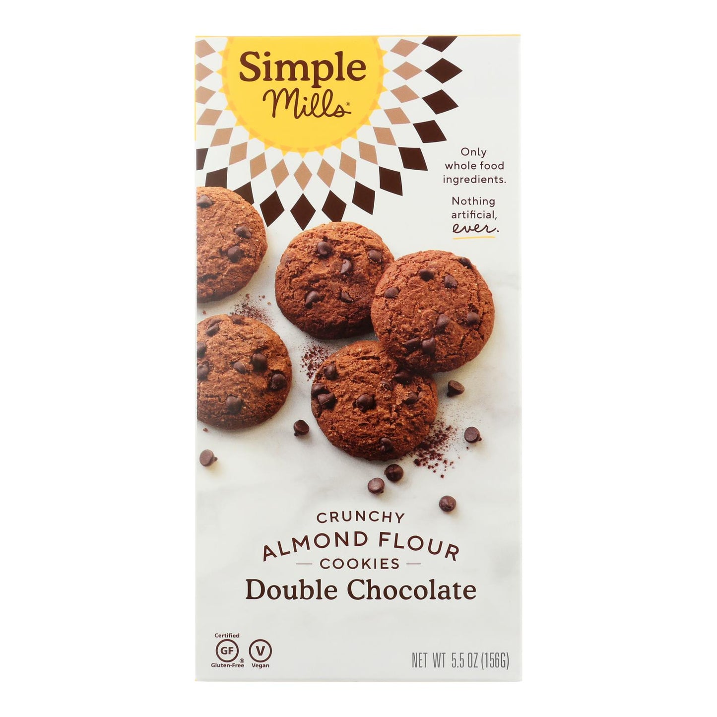 Simple Mills Cookies - Crunchy Double Chocolate - Case of 6 - 5.5 Ounce