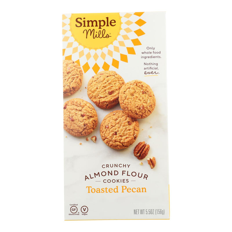 Simple Mills Cookies - Crunchy Toasted Pecan - Case of 6 - 5.5 Ounce