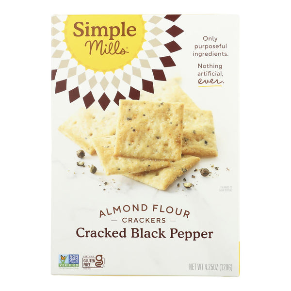 Simple Mills Cracked Black Pepper Almond Flour  - Case of 6 - 4.25 Ounce