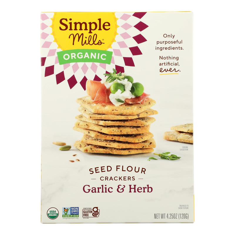 Simple Mills - Crckr Seed Flr Grlc/hrb - Case of 6-4.25 Ounce