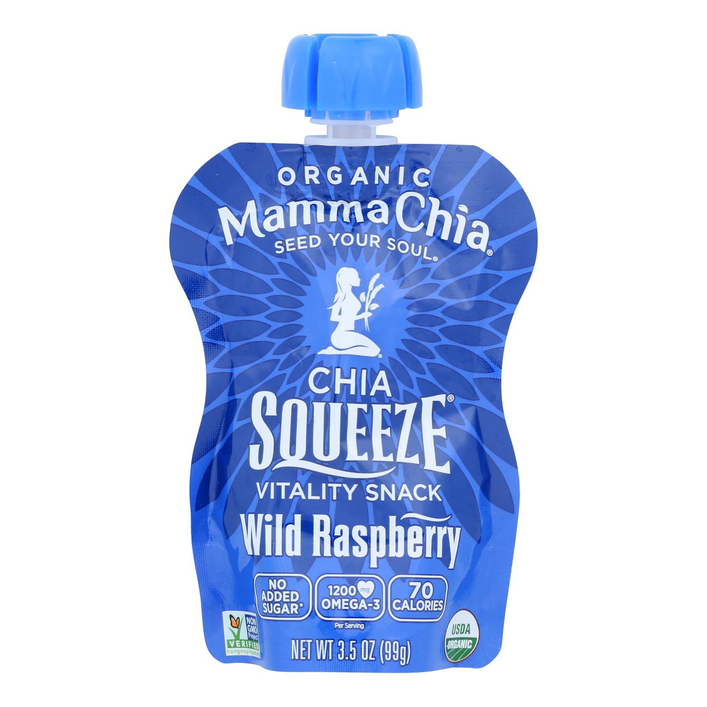 Mamma Chia Wild Raspberry Organic Vitality Snack - Case of 16 - 3.5 Ounce.