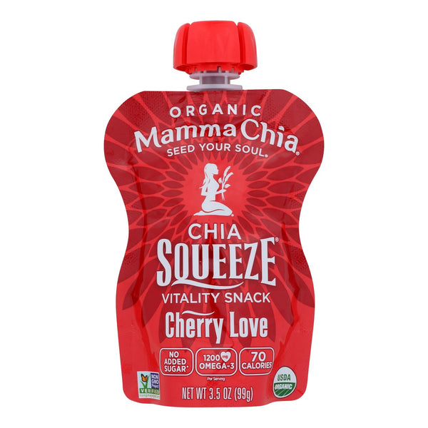 Mamma Chia Organic Chia Squeeze - Cherry Beet - Case of 16 - 3.5 Ounce